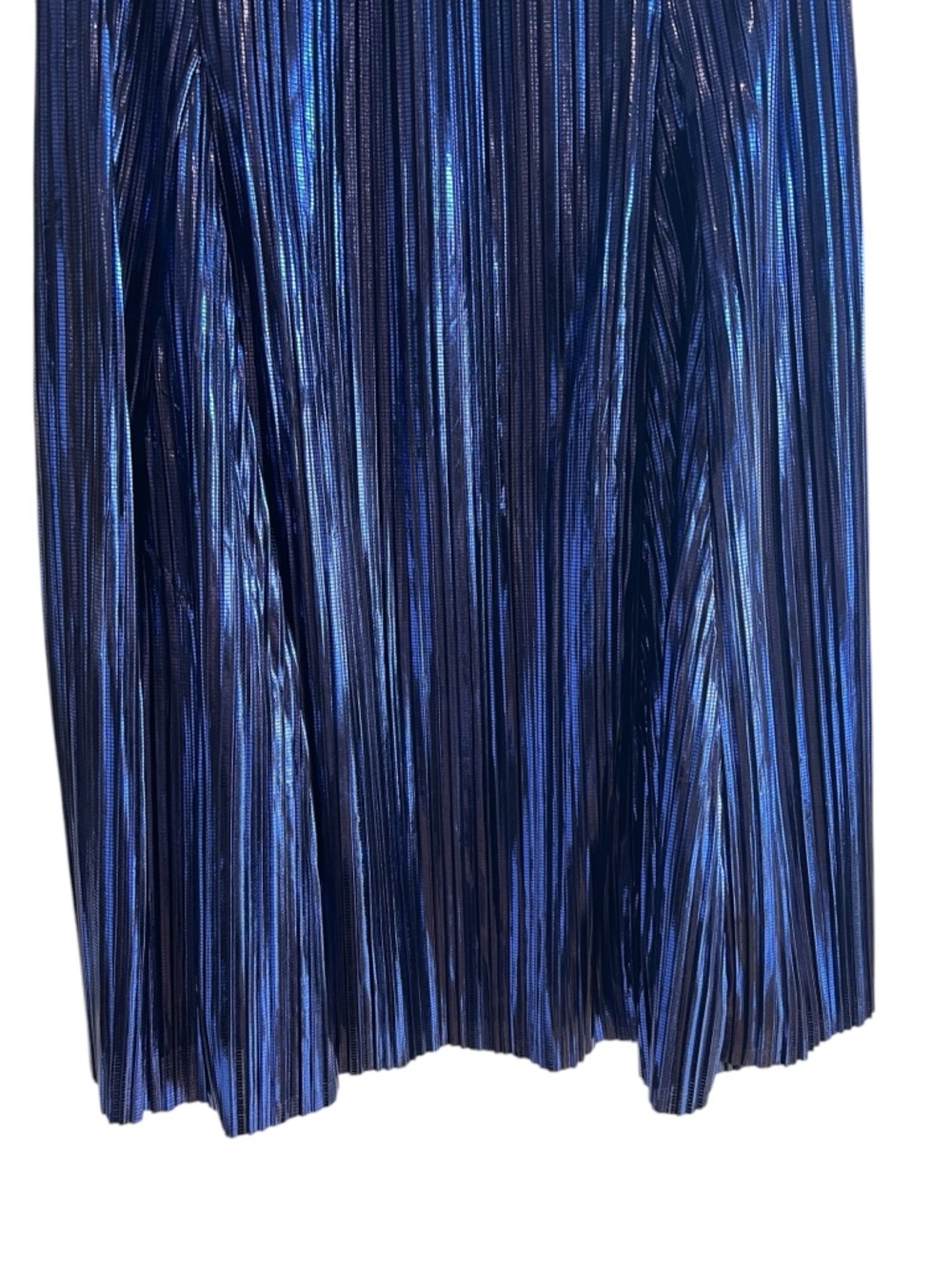 Anthropologie metallic blue pleated a-line midi skirt size M excellent condition - Picture 10 of 14
